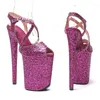 Dansskor 23 cm/ 9 tum med Glitter Starps Small Platform High Heel Sandals Sexig Pole 068