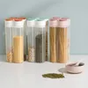 Förvaringsflaskor korntank bekvämt stabil spannmålslåda torkat mat mjöl pasta dispenser risbehållare för hem
