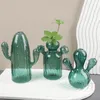 Vases Vase en verre en forme de cactus pour plante décorative fleur maison décoration de bureau hydroponique transparente