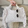 Sacs fourre-tout sac à main de grande capacité de luxe pour femmes tassel perle de purs à bourse décore sac de plage sac à plage 240326