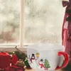Vinglas med julen jul snögubbe kaffemugg keramik koppar resor porslin te cup spannmål frukost havregryn för gåva