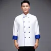Kurtka Chef Men LG Sleeve koszulka apap hat piekarnia kucharz płaszcz unisex kuchenne ubrania ciasta restauracja kelner mundur logo t5es#