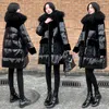 2023 nuovo inverno giù cappotto Parka da donna nero lucido bianco anatra giù cappotti giacche invernali femminile Lg caldo piumini cappotti i4C9 #