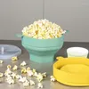 Skålar mikrovågsugn hemlagad popcorn skål lätt förvaringskvalitet silikon hink blå hälsa och freden grå röd