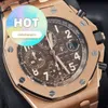 AP Casual Wrist Watch Royal Oak Offshore Series Mens Watches 42mm Diameter Precision Steel 18K Rose Gold Gentleman Casual Watch 26470or.OO.A099CR01