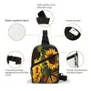 Backpack Sling Bag Sunflower And Butterfly Chest Package Crossbody For Cycling Travel Hiking