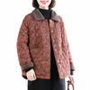 Femme Automne Hiver Lâche Courte Cott-rembourré Veste Femmes Manteau Floral Cott-rembourré Veste D'âge Moyen Cott Lin Veste A21 o7ln #