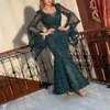 2022 New Arrival Green Sexy Party Wear Dr Lg Sleeve Mermaid Prom Dr Sequin Beaded Lace Evening Dr Wedding Toast Robe i3X4#