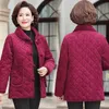 Casual Plus Veet Engrossar Casaco Mulheres Meia Idade Mãe Jaqueta de Inverno Cott Acolchoado Avó Parkas plus size roupas femininas 33t3 #