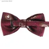 Laços de moda nova moda bowties para homens casual poliéster mens floral bowtie para festa adulto casamento laços padrinhos presentes y240329