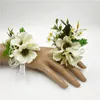 Yo Cho White Bride Ręczka ręczna FR Bukiet ślubny ręcznie robiony jedwabny jedwabny flores butnire streśń