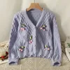 Evnisi Women Sweet Cardigan Seater v-Neck LG Sleeved Seater Coat Cute Cute Knitte