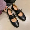 Casual Shoes Mili-Miya Ankomst Leaky Instep Design Women Cow Leather Flats Lace Up Round Toe Solid Color Plus Size 34-40 Handgjorda