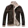 Herren Leder Kunstleder Leon S Kennedy Motorrad Kunstlederjacke Herren Winter Fleece Plüsch Fahrerjacke Windjacken Mantel aus synthetischer Lammwolle Braun 240330