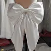 Satin Perles Bow avec broche Ceinture de mariage Robe de mariée Accessoires assortis Détachable Bowknot fait à la main k7U3 #