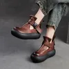 Chaussures de robe Fujin 5cm Femmes Bottines Bottines en cuir véritable Mary Jane Plate-forme ethnique Wedge Summer Mode Luxe Rond Printemps Automne