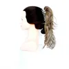 Hair Pieces Jeedou Short 14 35Cm 95G Diy Shaped Deformable Metal Claw Ponytail Synthetic Gradient Ponytails Extensions Black Color Dro Otcnh