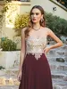 babyonline Evening Dres Illusi Sweetheart Backl Zipper Gold Appqulies A Line Wedding Guest Bridesmaid Lg FormalGown E8yT#