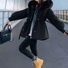 Femmes Poche Casual Manteau Zipper À Capuche Parkas Polaire Chaud Lg Manches Taille Cott Manteau Femmes Cott-rembourré Veste Automne Hiver R65o #