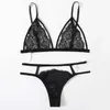 BHs Sets Nahtloser dünner Spitzen-BH für Frauen Sexy Dessous Transparente Unterwäsche Wire Free Bralette Panty Erotik-Set Damen-Nachtwäsche