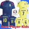 2024 Suécia Ibrahimovic Futebol Jerseys National Team Player Versão 24 25 Forsberg Jansson EKDAL Kulusevski Camisas de Futebol Homens Definir Kit Infantil Uniforme