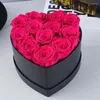 Fleurs décoratives 12-13pcs roses peserved dans la boîte en forme de coeur Natural Long Last Vraie Eternal Rose Mothers Saint Valentin Day Gifts Home Decor