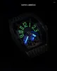 Horloges HANBORO Heren Automatisch Horloge Luxe Mechanisch Horloge Lichtgevende Tonneau Crystal Case 50M Waterdicht Holle Wijzerplaat