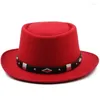 Berretti Cappello da donna Cappello Fedora da uomo Autunno Inverno Feltro Ampio Panama Copricapo Designer Moda Nero Cappella Spiaggia Tesa Rosso Donna