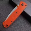 Coltello pieghevole tascabile Mini Bugout 533 con lama in acciaio inossidabile di qualità clip Manico rosso-arancio Coltelli da campeggio per sopravvivenza all'aperto EDC - No