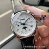 ZHANXI WATCH JF EIGHT NEEDLE LUNAR PHASE MASTER SERIESマルチ機能タイミング自動メカニカルメンズウォッチスチールバンド7751マシン