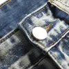Europeu e americano nostálgico jeans jeans motocicleta buracos rasgados persalized bordado calças fi dos homens r1lf #