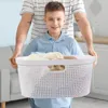 Laundry Bags 4 Packs Plastic Baskets White Large Dirty Clothes Organizer Hampers 40 L