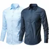 all Seas Fi Men's Busin Dr Slim Fit Working Shirt Anti-Wrinkle Solid Lg Sleeve Social Formal Shirts For Men X95Q#