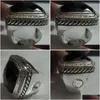 Solitaire Ring Sier Jewelry 20Mm With Hematite And Czs Design Fine Womans Drop Delivery Dhsvf