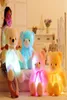 30 سم 50 سم قلادة القوس Teddy Bears الأشياء دمية الدب المضيئة LED LED ملونة luminou وظيفة Valentine039S هدية BI1260118