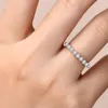 Cluster-Ringe aus 925er-Sterlingsilber, 2,5 mm, alle Moissanit-Eheringe, edler Schmuck, goldfarbener Ring für Frauen