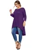 Plus Size Lg Manga Primavera Outono Casual Hi Low Túnica Tops Lg Loose Fit Flare Basic Swing Blusa Camiseta Tamanho Grande Tops 8XL B8tF #