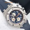 AP Iconic Wristwatch Royal Oak Offshore Series Precision Steel Automatic Machinery 42mm Date Timing Function Mens Watch Blue Plate 26470ST.OO.A027CA.01 Rubber Strap