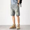 Shorts jeans respirável masculino, rasgado, curto, roupas, bermuda cott, masculino, novo tamanho fi 28-40, sólido, 68c1 #