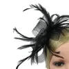 Britannique Rétro Femmes Plume Fascinateur Bandeau Grand Floral Pince À Cheveux Cocktail De Noce Chapeau De Mariée Décor Dames Chapeaux 47uW #