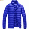 winter New Royal Blue Women Ultralight Thin Collar Jacket White Overcoat Lg Sleeve Warm Coat Parka Female Portable Outwear c4br#