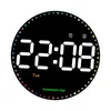 Horloges murales LED Horloge numérique Calendrier Télécommande Snooze Compte à rebours Minuterie Alarme de température pour chambre à coucher Bureau Seniors