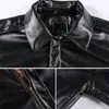 A2 Leather Jackets Mens Winter Retro US Air Force Bomber Jacket Thick PU Motorcycle Jacket Military Winderbreaker Loose 240326