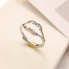 Gouden vergulde titanium stalen ringontwerper verstelbaar voor vrouwen letters eenvoudig stel ringen verloving trendy vakantiegeschenk