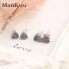 Boucles d'oreilles Mankuu petit Triangle mignon 8 couleurs mode Druzy petite pierre naturelle pour les femmes