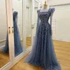 Serene Hill Muslim Blau A-Linie Abendkleider Luxus Perlen Prom Formelle Kleider 2024 Für Frauen Party LA71762A 81oO#