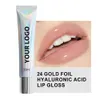 Moisturizing Clear Lip Gloss Private Label Customized 24K Foil Gold Hyaluronic Acid Lip Honey Laser Clear Lip oil