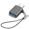 Adaptadores de telefone celular Anti-Lost Metal USB-3.1 Tipo C Otg Macho para USB 3.0 Uma função de adaptador de conversor feminino para livro Chromebook Drop de Ottqw