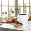 Tazas Taza de café Té de cerámica elegante con soporte para galletas Forma de cara creativa Agua para la oficina en casa