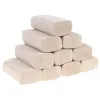 Tecido 10 rolos por saco cor natural polpa de bambu papel família pacote coreless rolo papel higiênico macio